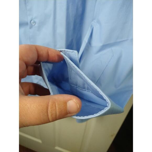 Structure Men's XXL Shirt Blue Modern Fit Long Sleeve Collared Button - Picture 7 of 10